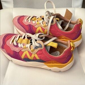 Colorful Sneakers with Pink and Yellow Accents
